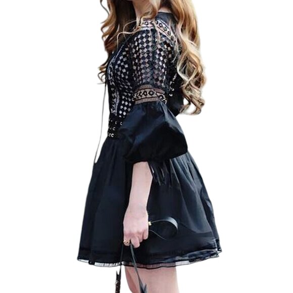 Endless Rose Black Crochet Lace Mini Dress - Picture 3 of 16